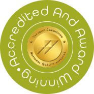 accredited and award winning badge