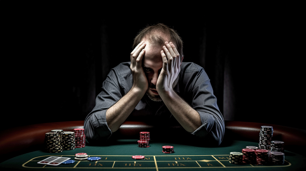 a man sits at a poker table and experiences one of the most common process addictions