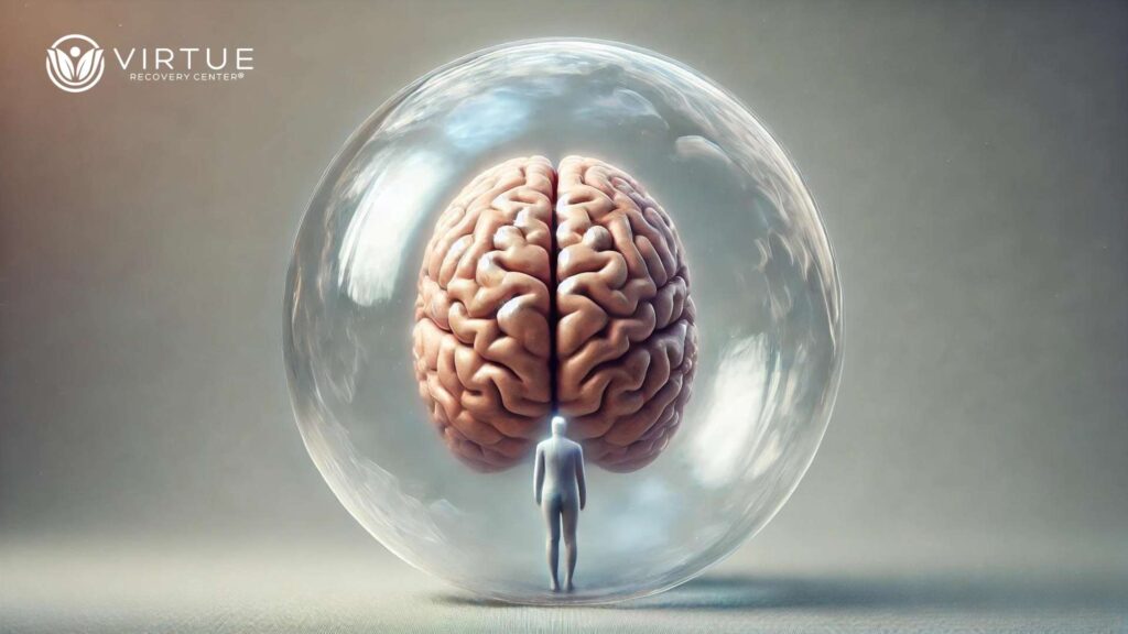 Brain Fog From Addiction Brain in Bubble